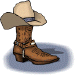 Cowboy hat & boot